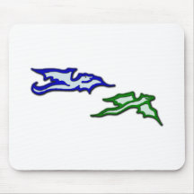 2 Drachen dragons Mousepad