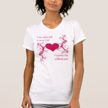 2 frases románticas a su camiseta del hombre