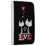 2 gatos blancos en amor encienden la caja en folio fundas caseable