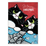 2 gatos del smoking y una actual tarjeta de Navida