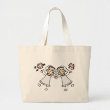 2 novias bolsas lienzo