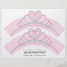 2 princesa Birthday Personalize Cupcake Wrappers Tarjetones