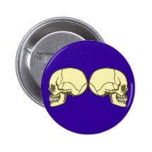 2 Schädel Totenköpfe skulls Anstecknadelbutton
