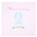 2da invitación del cumpleaños del lunar rosado y a