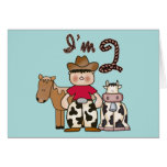 2das invitaciones del cumpleaños del vaquero tarjetón