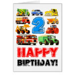 2do cumpleaños de los camiones grandes felicitación