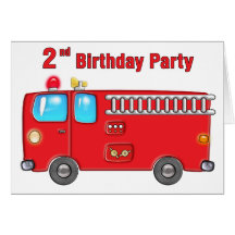 2do cumpleaños del coche de bomberos fabuloso felicitaciones