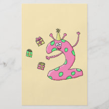 2do dibujo animado del cumpleaños de los chicas en tarjeton
