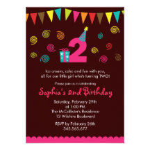 2do Invitación linda del fiesta del chica del cump