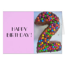2do rosa de la torta de cumpleaños tarjeta