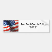 3021805889, Ron Paul/Sarah Palin " 2012 " Etiqueta De Parachoque