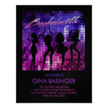 311 chicas de baile de Bachelorette del disco metá Invitación