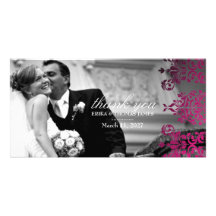 311-Dashing la magenta del damasco el | le agradec Tarjeta Con Foto Personalizada