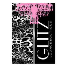 311-Glitz boutique - leopardo rosado de la lámpara Plantillas De Tarjetas De Visita