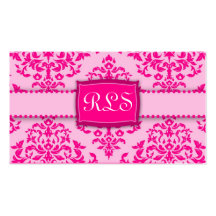 311-Monogram guinda del pastel - rosa Tarjetas De Visita