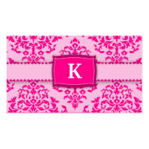 311-Monogram guinda del pastel - rosa Tarjetas Personales