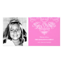 311-Royal princesa rosada Holiday Photo Card Tarjeta Fotográfica