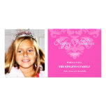 311-Royal princesa rosada Holiday Photo Card Tarjetas Con Fotos Personalizadas