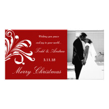 311-Swanky remolina feliz rojo de la foto de Chris Tarjetas Fotográficas Personalizadas