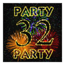 32da invitación de la fiesta de cumpleaños con los