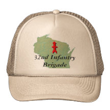 32do La infantería con Wisconsin traza Gorras De Camionero