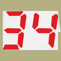 34 treinta y cuatro numbr digitales del despertado tarjetas