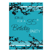 35ta tarjeta de la invitación de la fiesta de cump