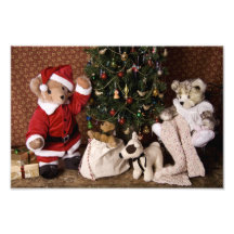3806 navidad de Santa del oso de peluche Fotografía