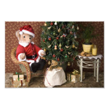 3827 navidad de Santa del oso de peluche Arte Fotografico