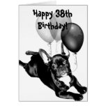 38.a tarjeta de felicitación feliz del dogo francé