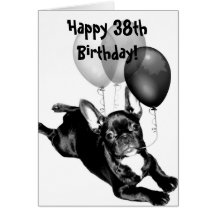38.a tarjeta de felicitación feliz del dogo francé