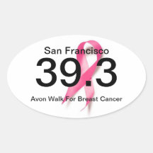 39,3 con la cinta rosada San Francisco Pegatinas Ovaladas Personalizadas