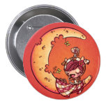 3" botón de la luna del queso pins