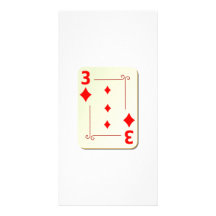 3 del naipe de los diamantes tarjetas fotográficas 