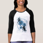 3 flores bonitas - azul camiseta