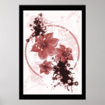 3 flores bonitas - rojo posters