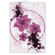 3 flores bonitas - rosa tarjeta