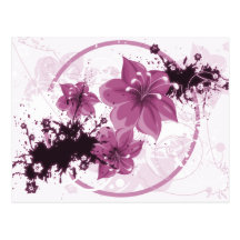 3 flores bonitas - rosa tarjetas postales