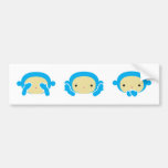 3 monos sabios etiqueta de parachoque