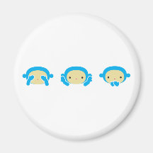 3 monos sabios iman de nevera