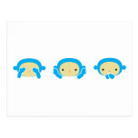 3 monos sabios postales