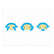 3 monos sabios postales
