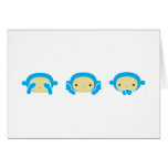 3 monos sabios tarjeta