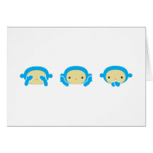3 monos sabios tarjeta