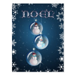 3 MUÑECOS DE NIEVE y COPOS DE NIEVE de SHARON SHAR Postal