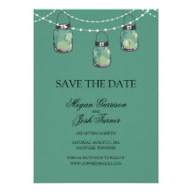 3 tarros de albañil colgantes - AHORRE la FECHA Invitaciones Personalizada