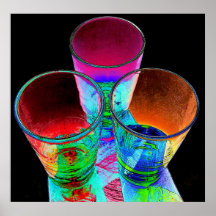 3 vasos de medida coloreados del cóctel - estilo 1 posters