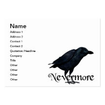 3D Raven nunca más Tarjeta De Visita