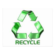 3d reciclan el gráfico postales