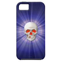 3DSkull - Ángel de la muerte con halo azul iPhone 5 Case-Mate Carcasas